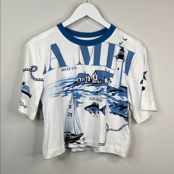 Anthropologie Maeve NWT The Corey Short-Sleeve Boxy Tee: Printed Souvenir Small - Picture 5 of 9